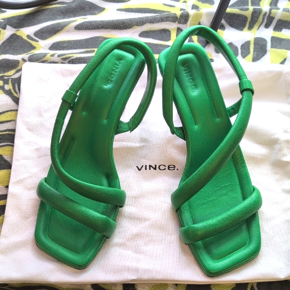 VINCE Coline Strappy Sandals Green 9.5